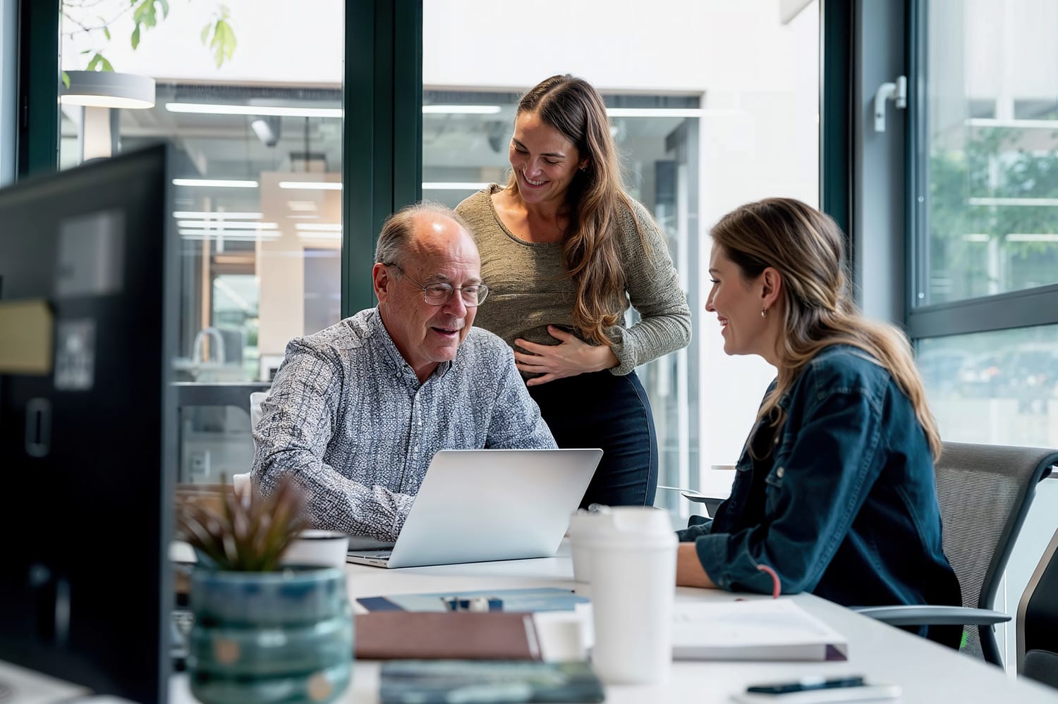 family business, generational change. a father teaches his daugh